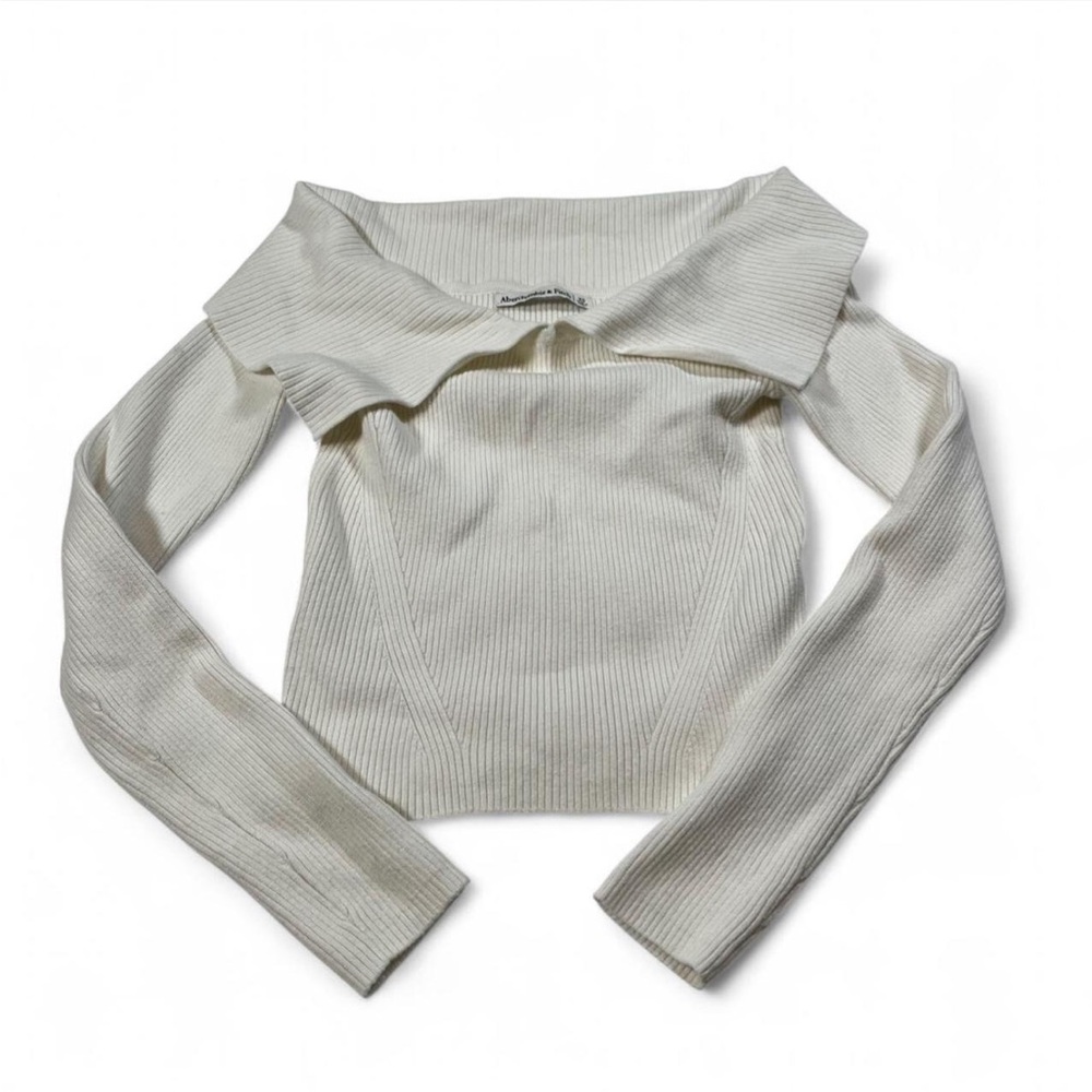 Abercrombie & Fitch off-the-shoulderβ rib knit top Long Sleeve Size XS